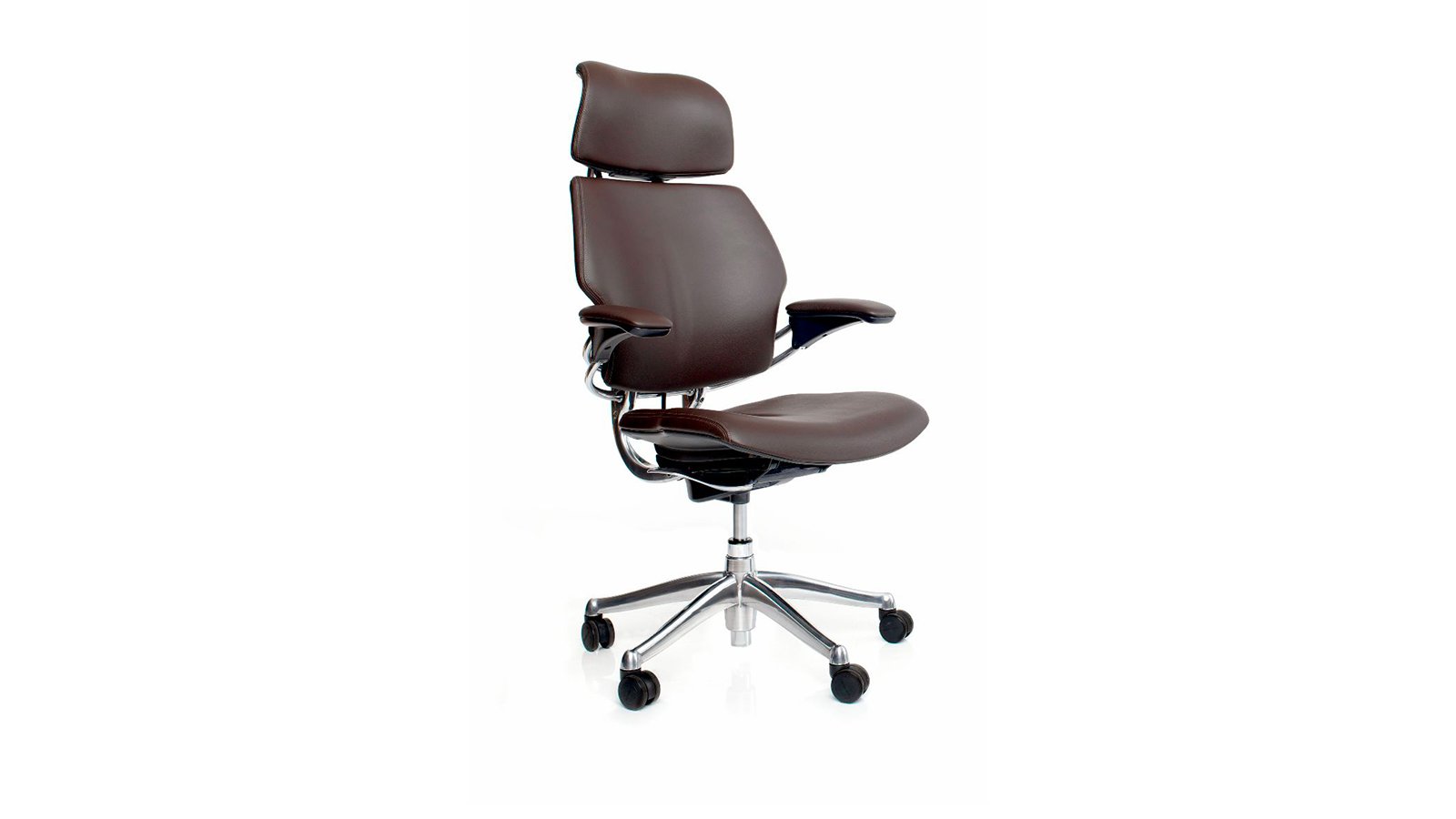 Freedom chefsstol från Humanscale med nackstöd i läder