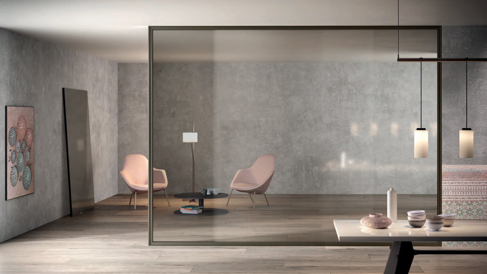 Rumsavdelare Simple Bold från Luconi i dubbelglas