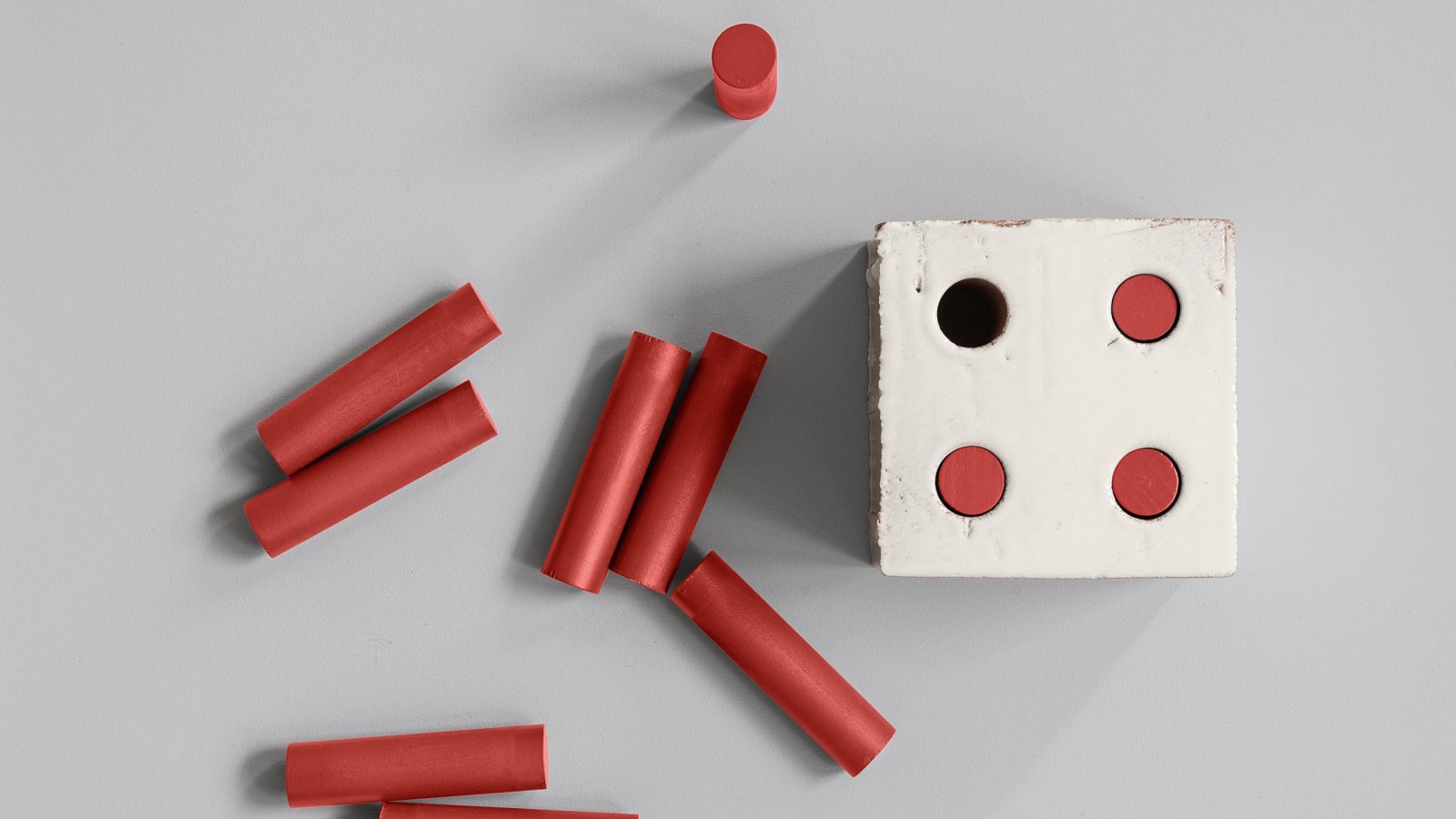 Bloc vägg från Mutina i terrakotta med fyra hål per block