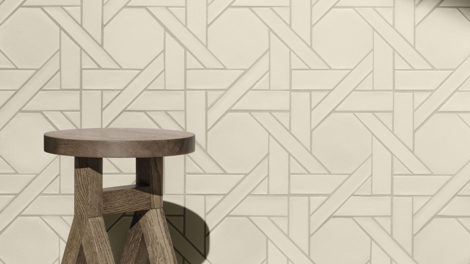 Weaving mosaik från Mutina med Ba Leng flätmönster i vitt