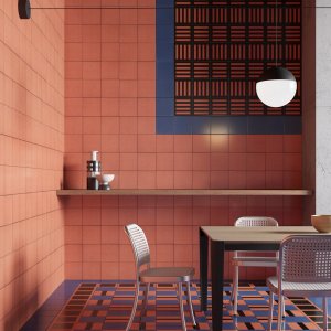 Glaserad granitkeramik från Mutina med mönstret Square Black i 20,5×20,5 cm