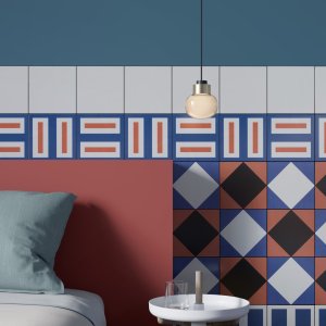 Handritat mönster Double Red av Nathalie Du Pasquier för Mutina