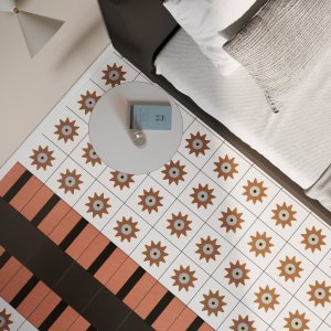 Handritat mönster Square Green av Nathalie Du Pasquier för Mutina