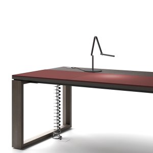 Rektangulärt Arche mötesbord med läderinlägg