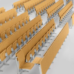 Universitetsmöbler Omnia Evolution med fria golv under raderna
