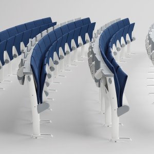 Svängd rad med Ares Line Omnia Evolution stolar