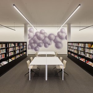 Office-utförandet av Nuur bordet med två kabelöppningar