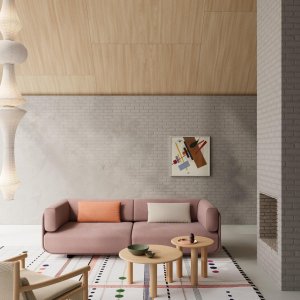 Puff och dagbädd Shaal tillsammans i en bostadslounge