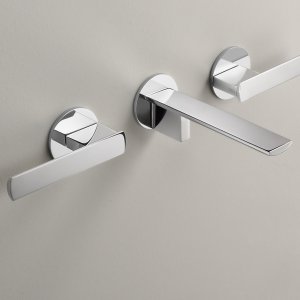 Ayla från Cea Design, tvågrepps väggblandare i polerat rostfritt stål