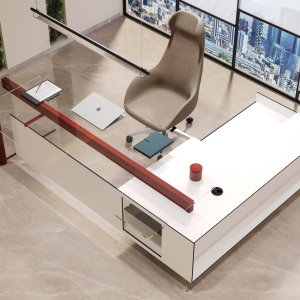 Cloud från Codutti: skrivbord 200 × 100 cm med skiva i trä