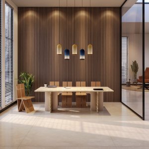 Upper Level hos Codutti: konferensbordet Ginza i ett ljust mötesrum