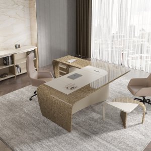 Designskrivbord Mithos från Codutti sett snett framifrån