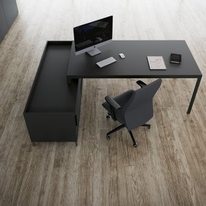 Direktionsskrivbord D1 med glasskiva