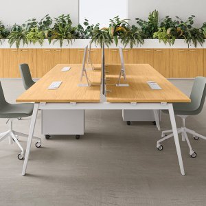 Sidobord på bärande hurts med fyra lådor, E-Place DVO Office