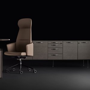 Eleva bord med serviceenhet och ansluten sideboard i ek