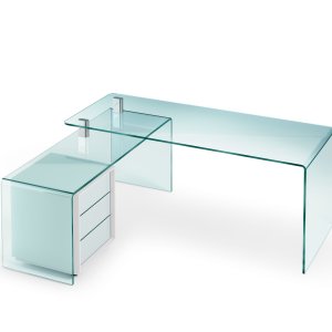 Skrivbord i glas Rialto på ett kontor