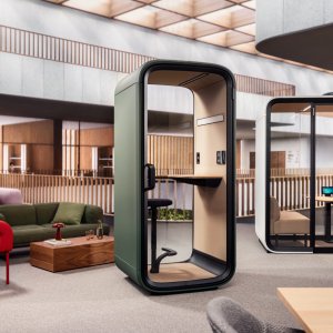Framery One Compact som tyst rum i öppet kontorslandskap