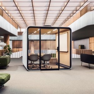 Hybridmöte med skärm i Framery Six
