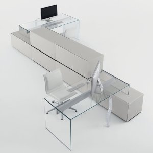 Grigio Italia-kristall på skrivbordet Air Desk