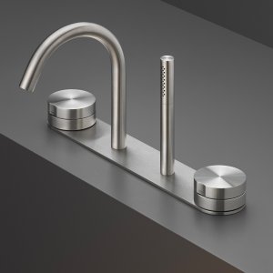 Giotto från Cea Design: väggblandare över tvättställ i sten