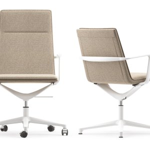 Horisontella räfflor i klädseln på Valea Chair