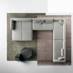 Ö i Node+ på 180 × 180 cm med stoppade ryggar runt om