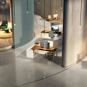 Glasskiva på Loft direktionsskrivbord