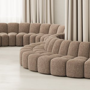 Array från mdf italia med soffbord i Canaletto-valnöt