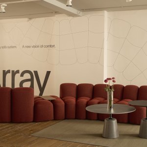 Rak uppställning av systemet Array från mdf italia