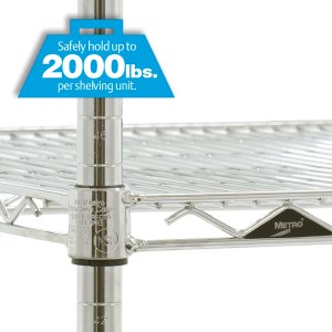 Super Erecta trådhylla från Metro i krom med justerbara hyllplan