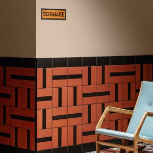Glaserad granitkeramik från Mutina med mönstret Rhombus White i 20,5×20,5 cm