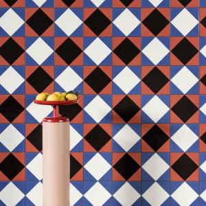 Handritat mönster Black Green av Nathalie Du Pasquier för Mutina