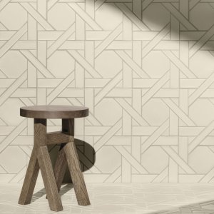 Weaving mosaik från Mutina med Ba Leng flätmönster i vitt