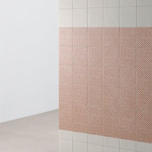 Moenster Grainy White fraan Tape Mutina paa vit bas