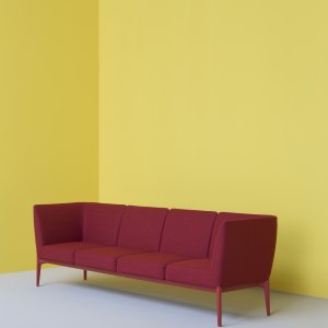 Social Plus med fyra platser, 2850 mm bred, i ett hem