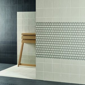 Moenster Mesh Green ur Tape-kollektionen i glaserad granitkeramik