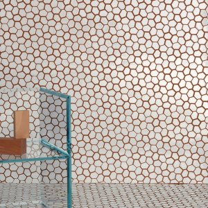 Badrum klaett i Botanica White mosaik