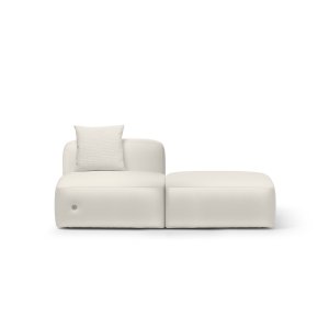 Sittmodul One Hundred med rygg, 100 × 100 cm, i ljust tyg