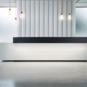 Receptionsdisk Toki från Archiutti med överdel som skjuter ut förbi gaveln