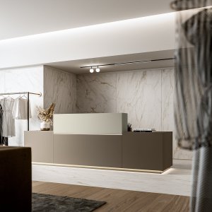 Receptionsdisk Z1 i en hotellobby