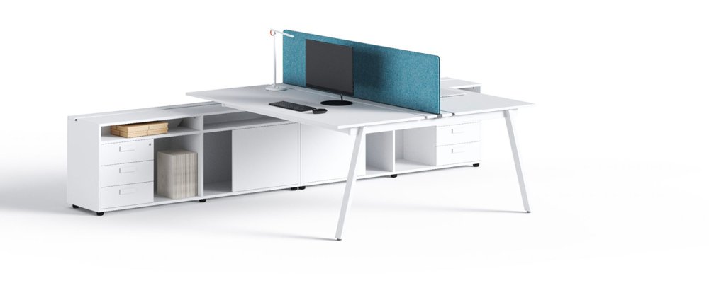 Skrivbord med rollcontainer