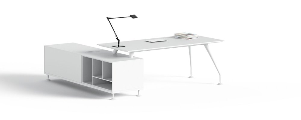 Skrivbord med rollcontainer