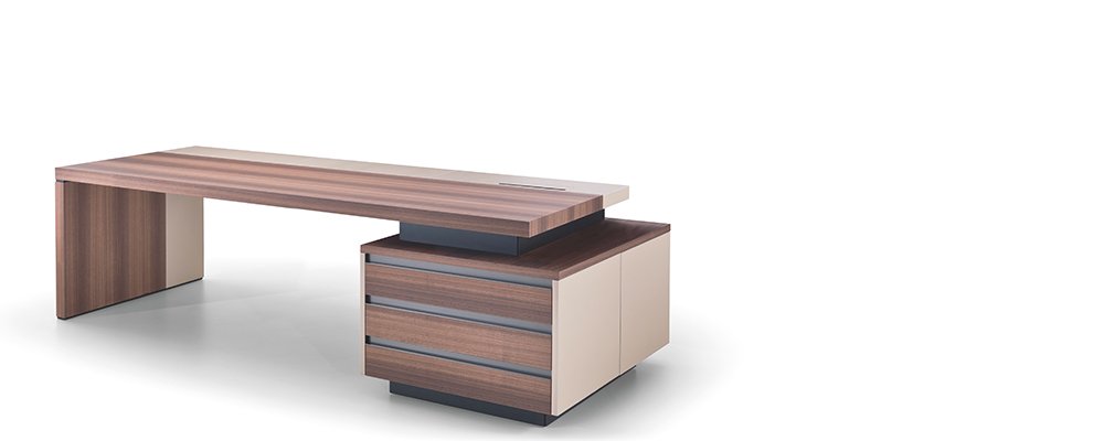 Skrivbord med rollcontainer